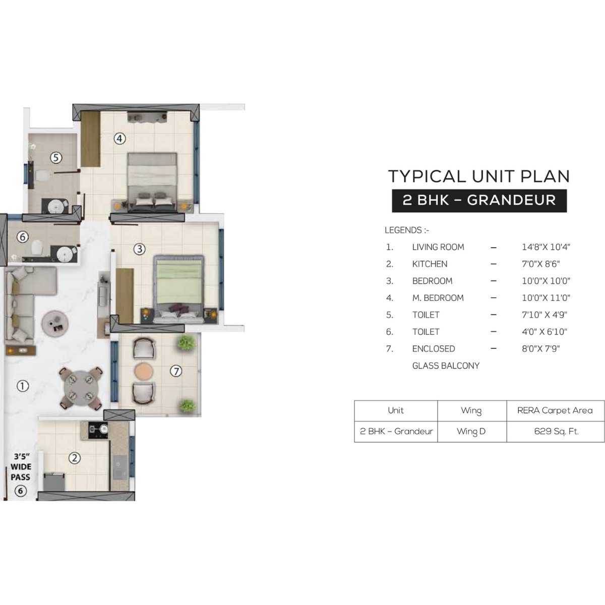Purva-Clermont-Floor-Plan-2-BHK-Grandeur-629-sqft