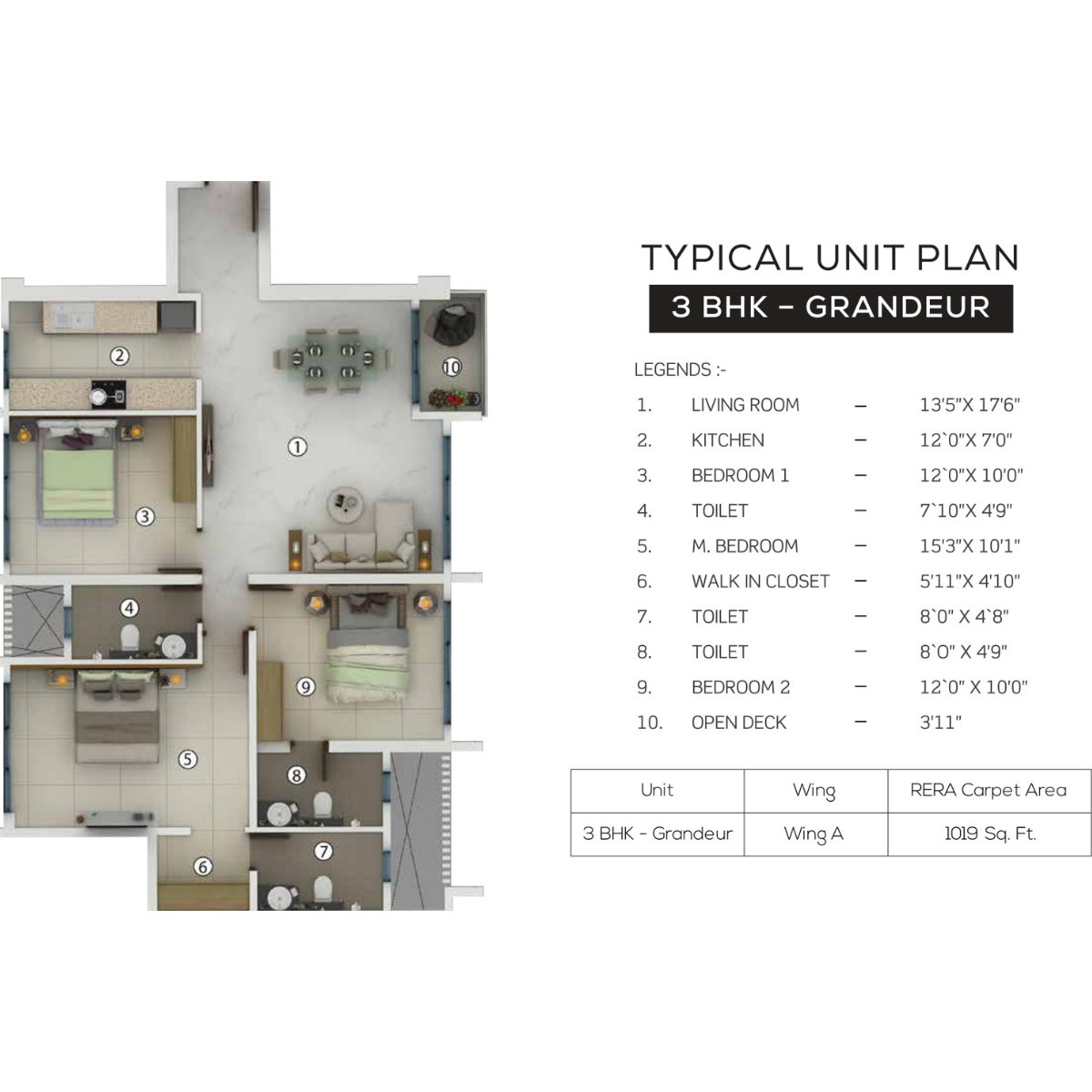 Purva-Clermont-Floor-Plan-3-BHK-Grandeur-1019-sqft