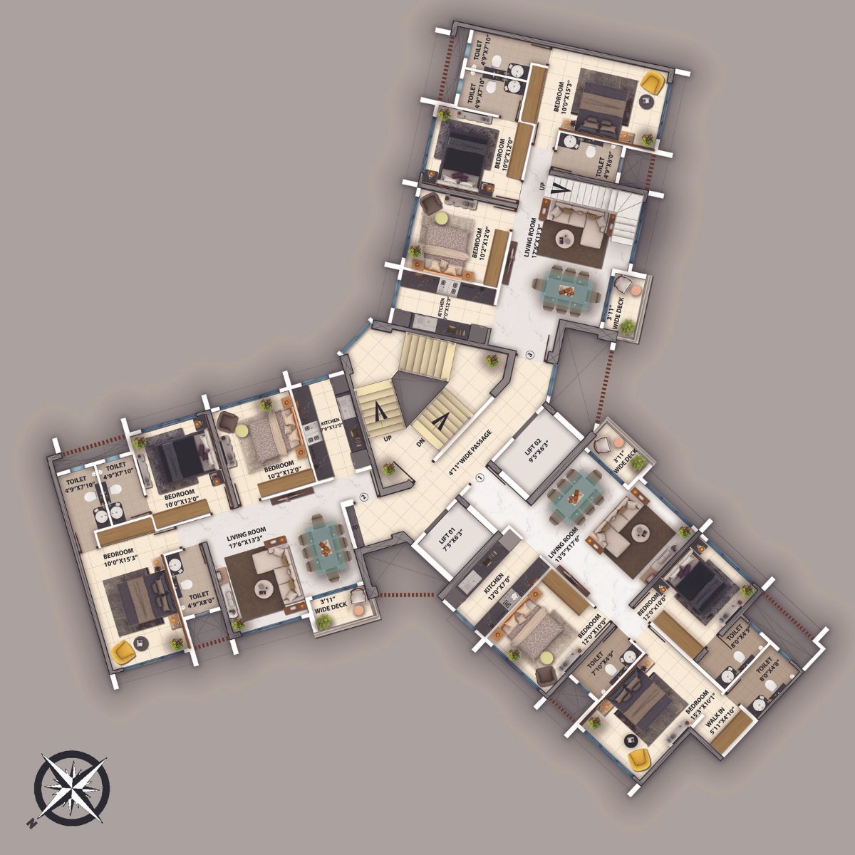 Purva-Clermont-Floor-Plan-A-wing-12th-Floor