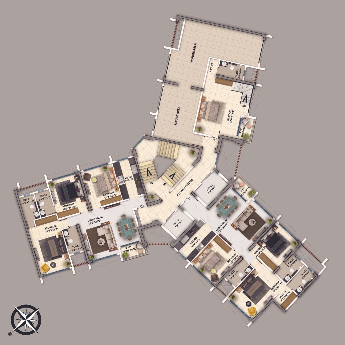 Purva-Clermont-Floor-Plan-A-wing-13th-Floor
