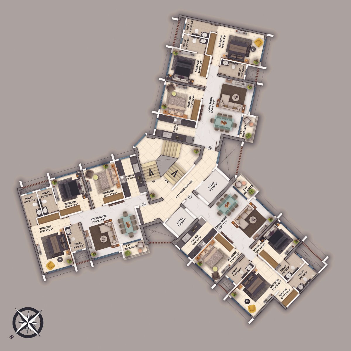 Purva-Clermont-Floor-Plan-A-wing-Podium