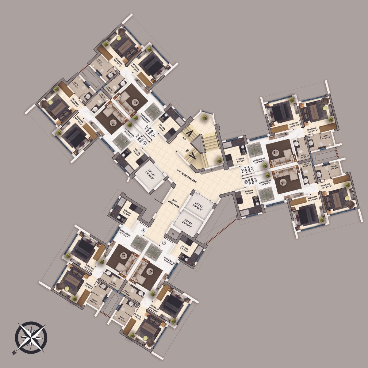 Purva-Clermont-Floor-Plan-D-Wing-Podium